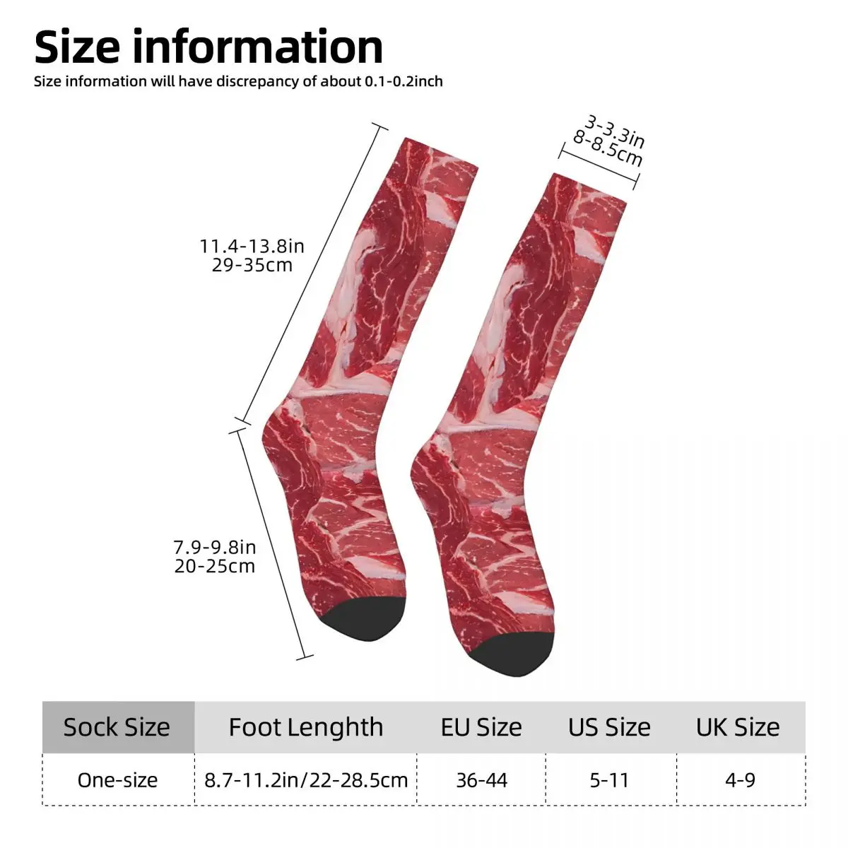 Funny Meat Print Stockings Female Socks Soft Harajuku Socks Autumn Running Sports Anti Skid Pattern Socks Gift