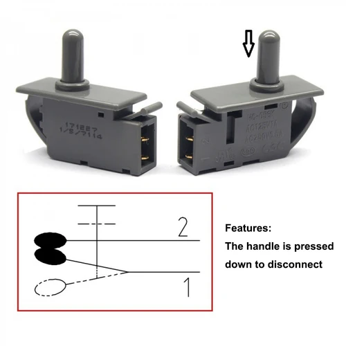 Imagen 2 del producto Interruptor de puerta de refrigerador, 1 Uds., 2 pines, repuestos de refrigerador, Control de luz de puerta, interruptor de botón normalmente cerrado