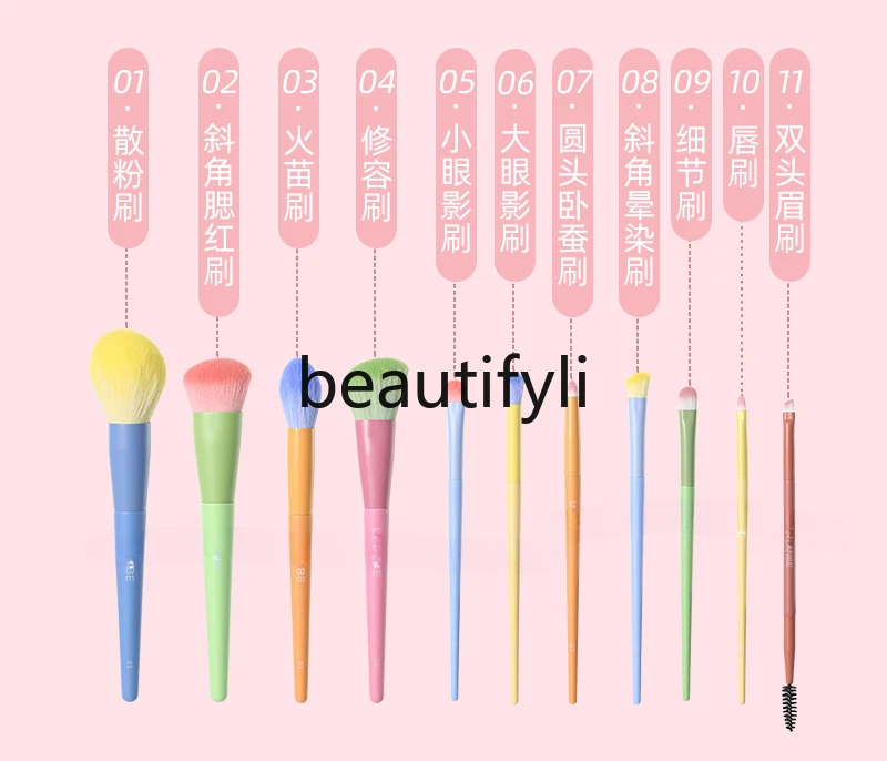 11 Makeup Brush Set Soft Professional Eyeshadow Blush Concealer Grooming Loose Powder Brushes Full Set of Tools