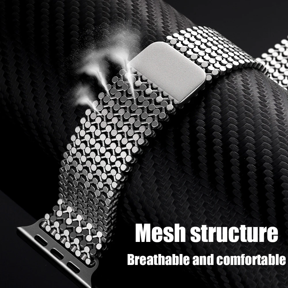 Magnetic Metal Strap For Apple Watch Band 38/40/41mm Stainless Steel Wristband Hollow Out Bracelet Watchband Accessories Correa