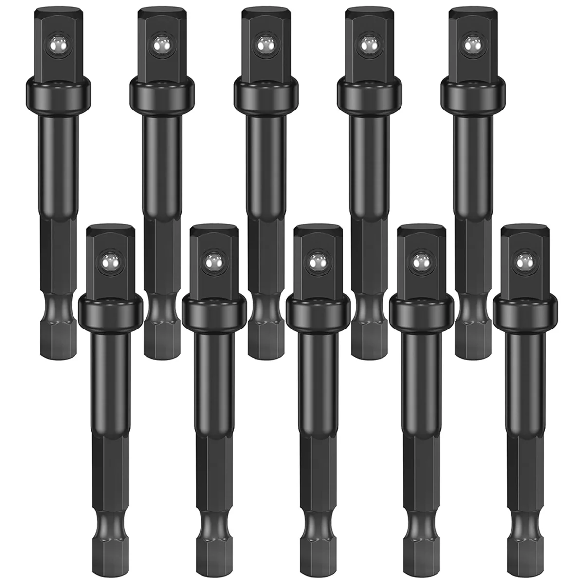 3/8 Impact Adapter, 10 Pack 3/8 Socket Adapter 1/4 Inch to 3/8 Socket Adapter Kit for Impact Driver, Automotive DIY