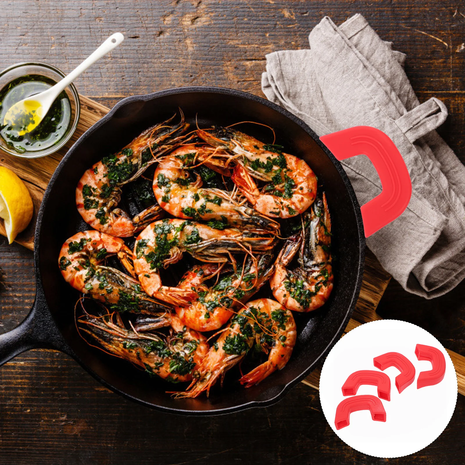 

4Pcs Silicone Pot Handle Protectors Heat Resistant Non-Slip Anti-Scalding Handle Sleeves Cooking Kitchen Covers