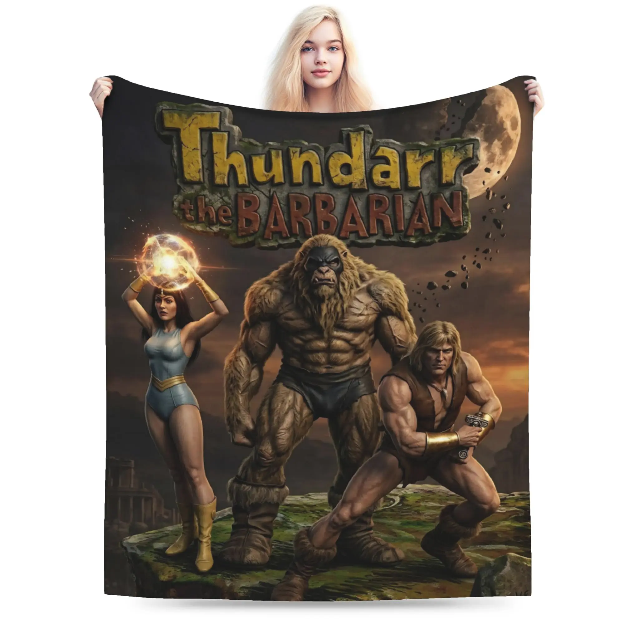 Thundarr The Barbarian Blanket Super Soft Warm  Throw Blankets for Sofa 50x60 Inch Multiple Sizes Bedspread