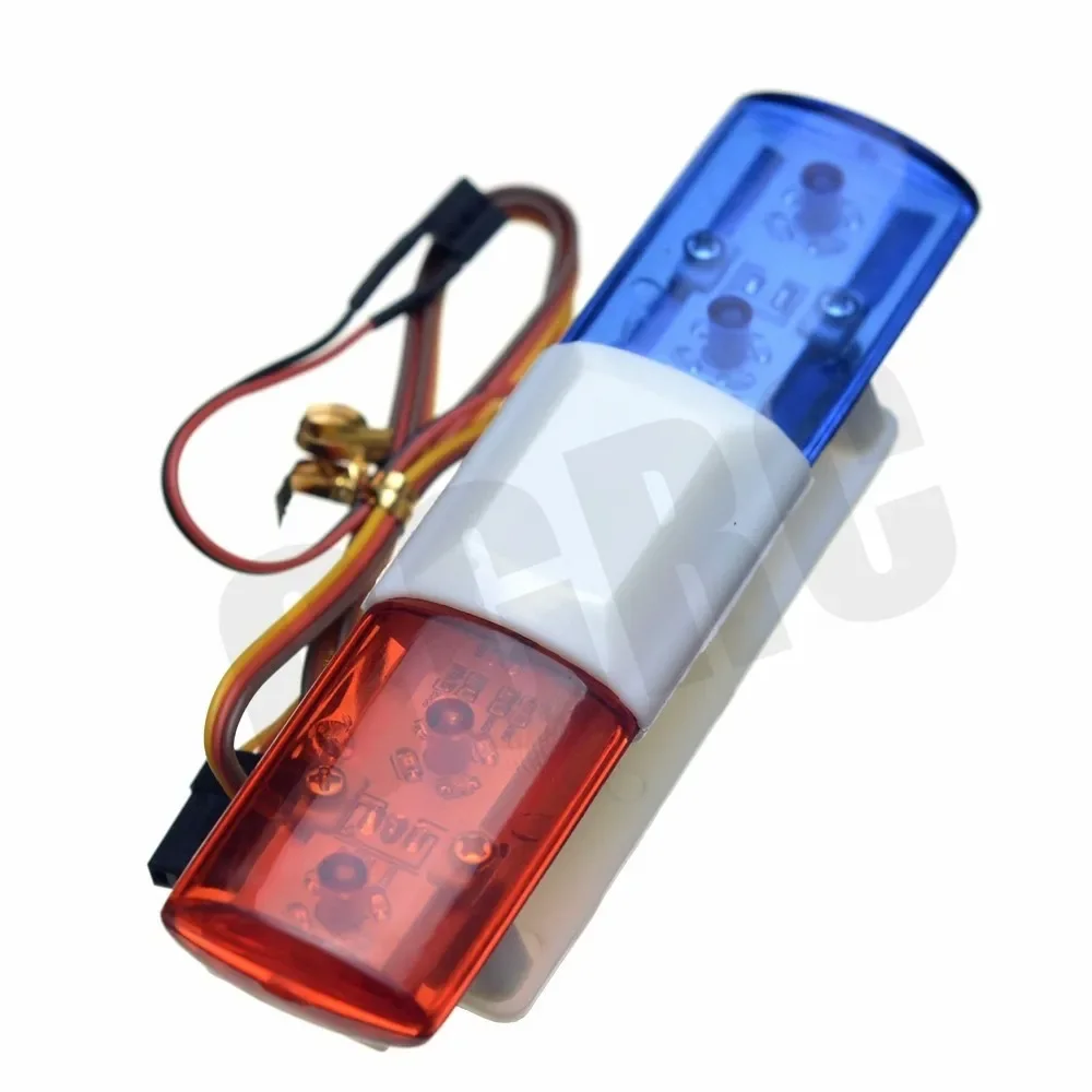 LED 360 Degrees Rotate Flash Police Light For 1/10 1/8 1/5 RC Car Crawler Short-Course Truck Drifting Tamiya Yokomo