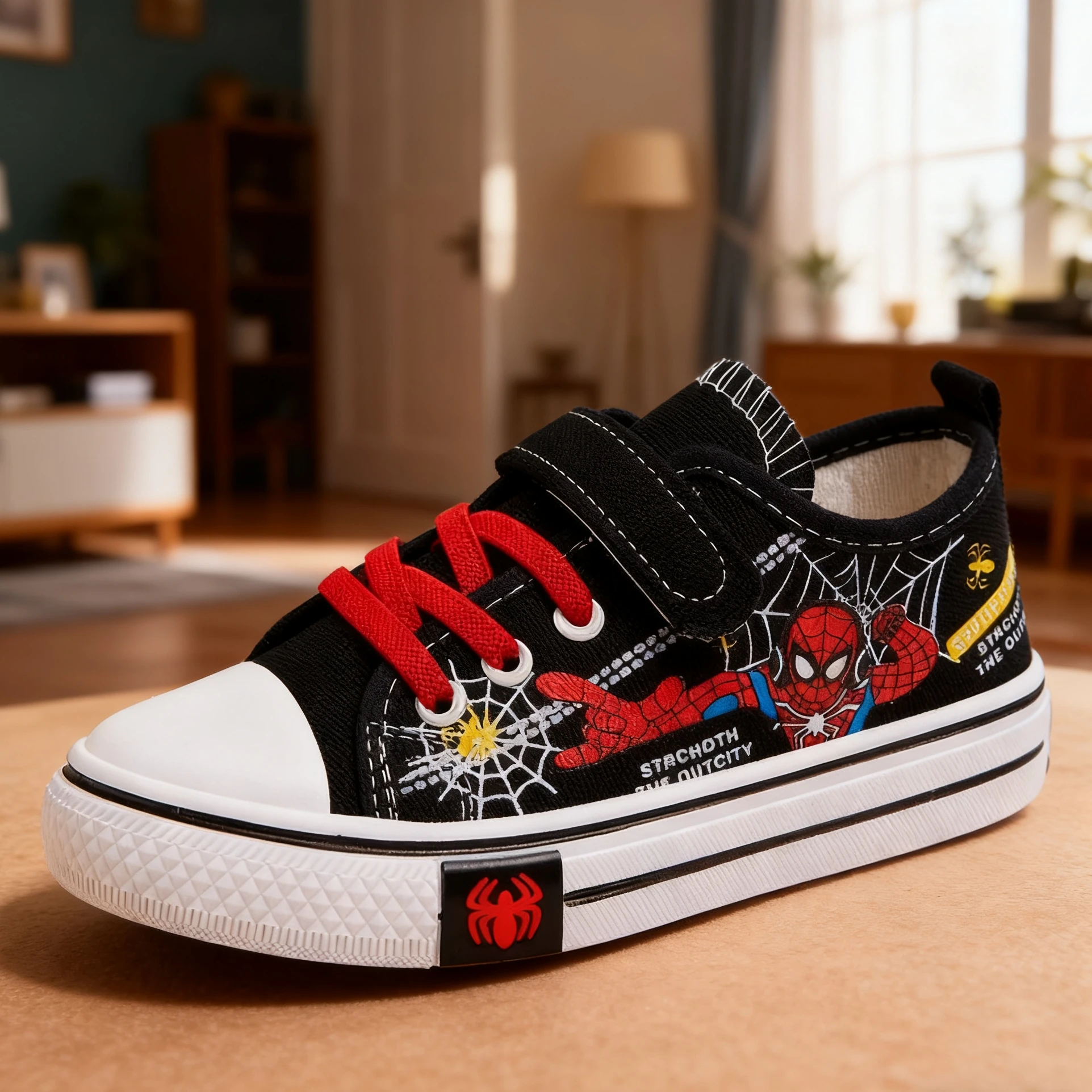 الأطفال قماش عارضة أحذية الأولاد الكرتون تشغيل أحذية رياضية الربيع أزياء المراهقين طفل أسود أحمر أحذية حجم 26-37 #2