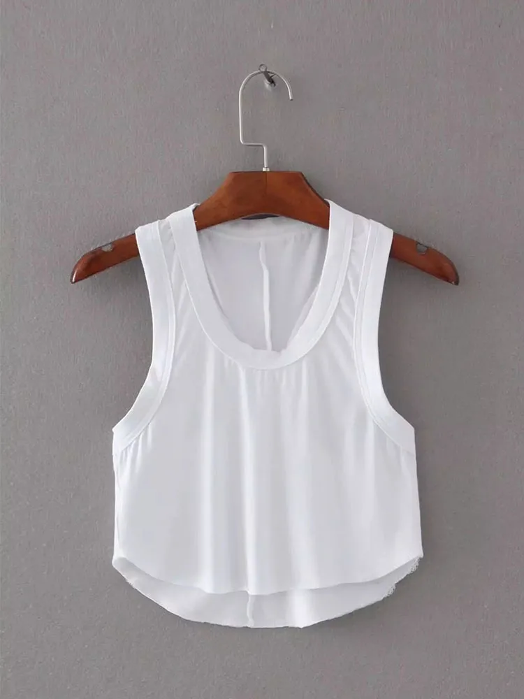 

Women Scoop Neck Cotton Tank Tops Sexy Crop Tops