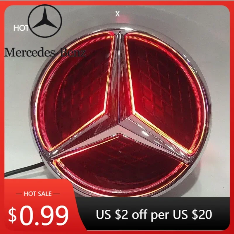 

Hot Car Front Grilled Star Emblem LED Illuminated Logo White Blue Red Light for Mercedes Benz W245 GLK 2006-2012 B/ Car Sticker