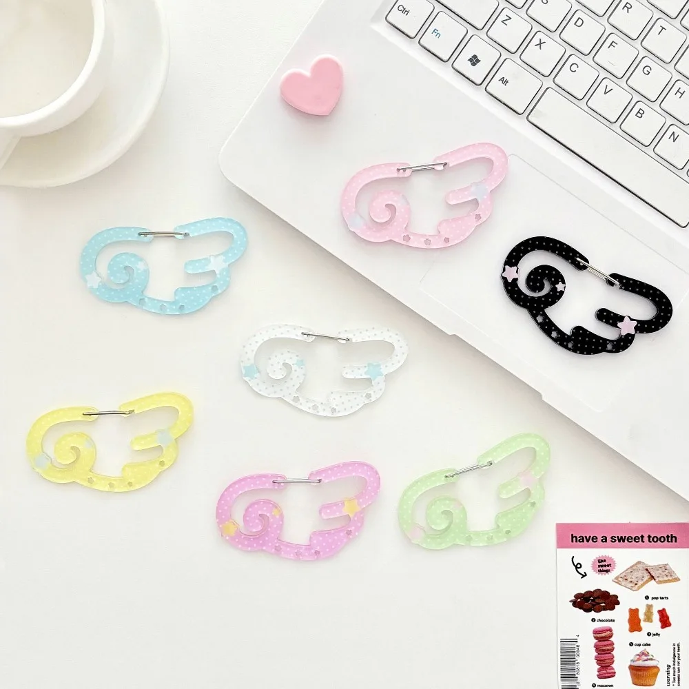 Original Polka Dot Wing Star Climbing Buckle Acrylic Pendant Korean-style Keychain Pain Bag Buckle Bag Hanging Decorative Buckle