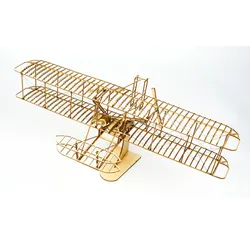 Real Hawk Wright Brothers Flyer 1 scala 1:24 Aircraft Wood Solid DIY Assembly Model Set giocattoli in legno ornamenti regali per bambini