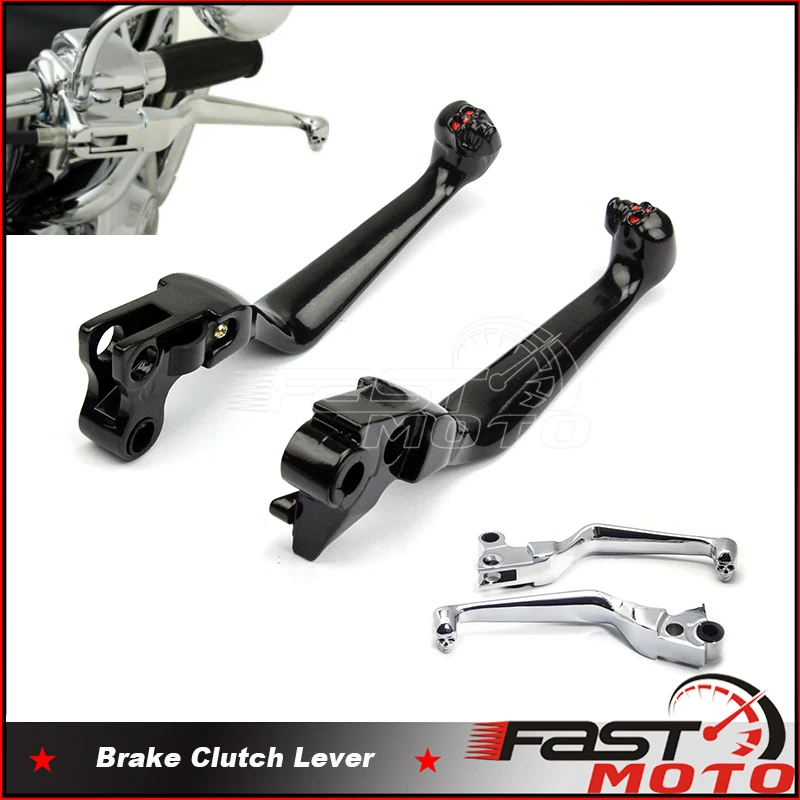 Motorcycle Skull Brake Clutch Hand Control Levers For Harley Softail Dyna Low Rider Fat Boy Street Bob Sportster 883 1200 96-12