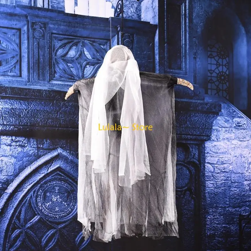 Y4QA Voice or for Touch Control Creepy Sound Halloween Hanging for Haunted Hous