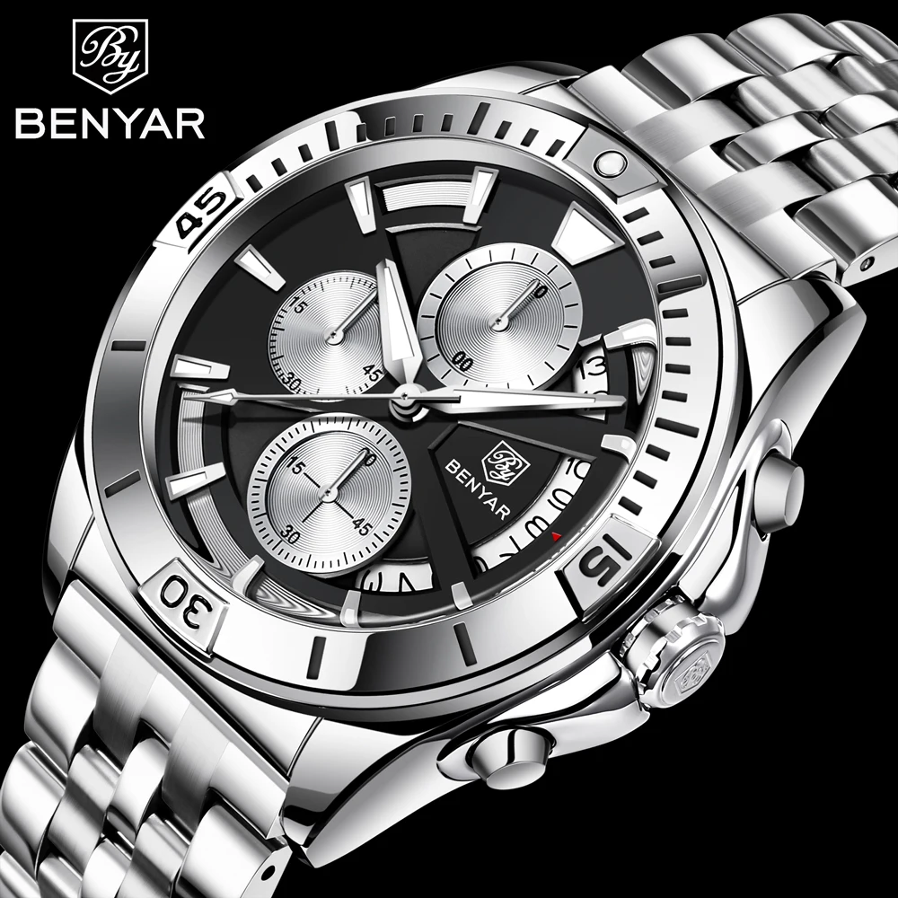 2025 New Mens Watches Top Luxury Quartz Wristwatches Men Chronograph Speed Sports Watch For Man Waterproof Stainless Steel Clock