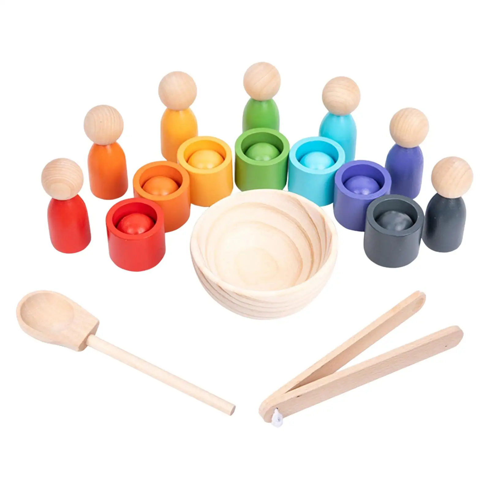 Balles en tasses pour bébé Montessori, 7 Classification, jouets sensoriels préscolaires, entraînement, jeu logique, motricité Fine