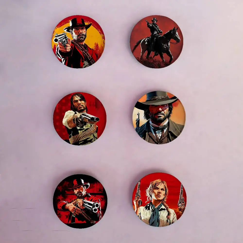 Red Dead Redemption 2 Badges Tinplate Soft Button Pin Brooch Metal Badge Custom Jewelry Accessories Hat Bag Lapel