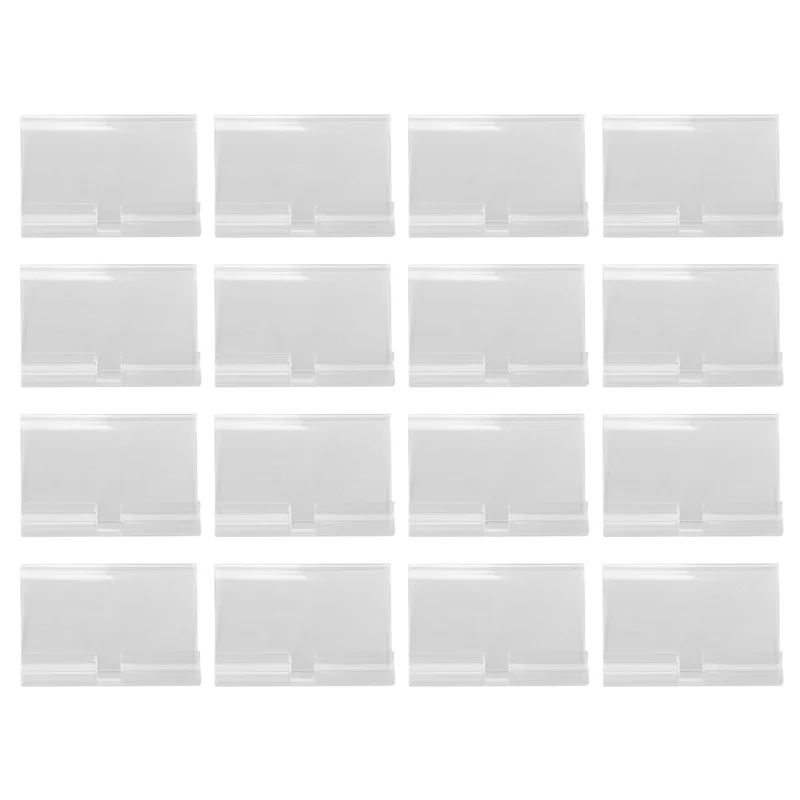 100Pcs Clear Plastic Label Holders for Wire Shelf Retail Price Label Holders Merchandise Sign Display Holder (6 x 4 cm)