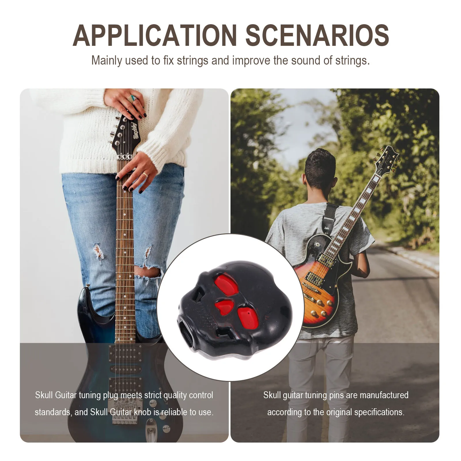 

6Pcs Guitar Head Tuner Durable Metal Tuning Pegs Replacement for Folk Electric Guitars Guitar Parts Accessories Essential