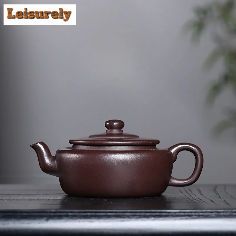 

150ml Vintage Yixing Purple Clay Teapots Handmade Asahi Hat Pot Raw Ore Aubergine Mud Tea Soaking Kettle Chinese Zisha Tea Set