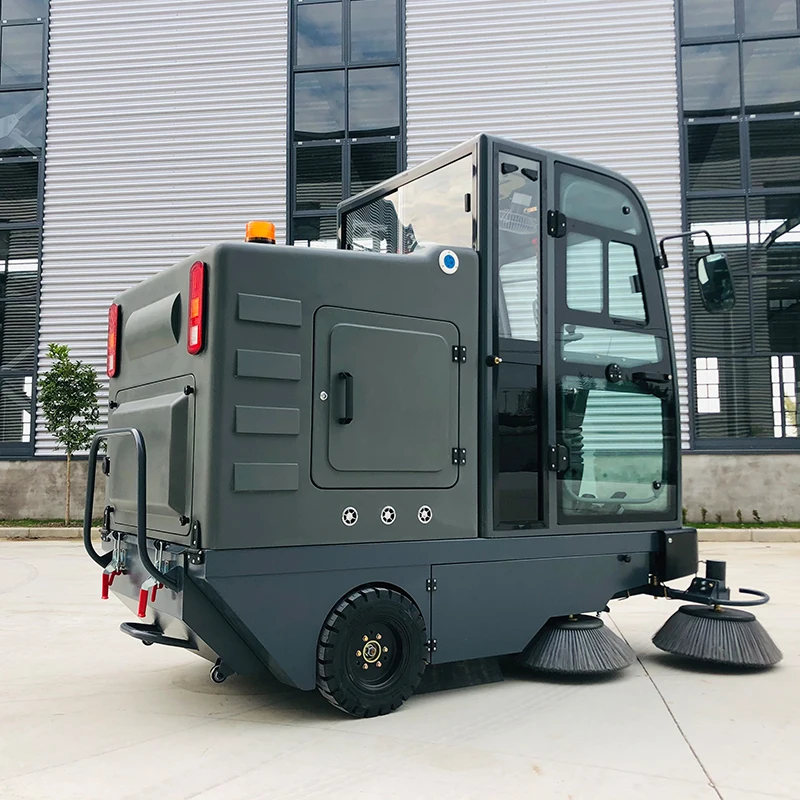 Automatic Industrial Floor Closed Cab Electric Ride on Street Sweeper Driving Type Road Sweeping Machine