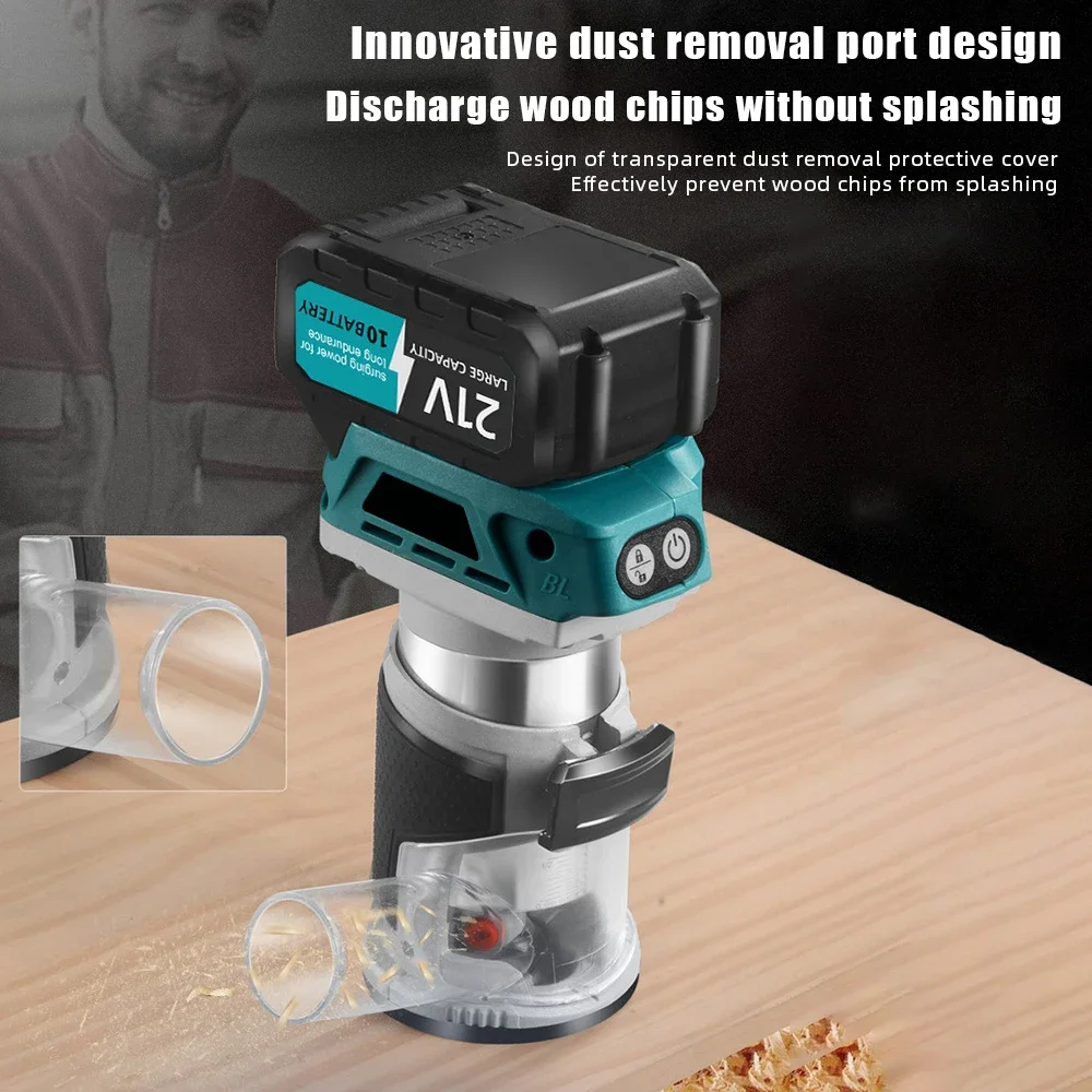 6 سرعات فرش يده الكهربائية المتقلب اللاسلكي جهاز توجيه الخشب 6/6.35/8 مللي متر النجارة النقش الشق لبطارية ماكيتا