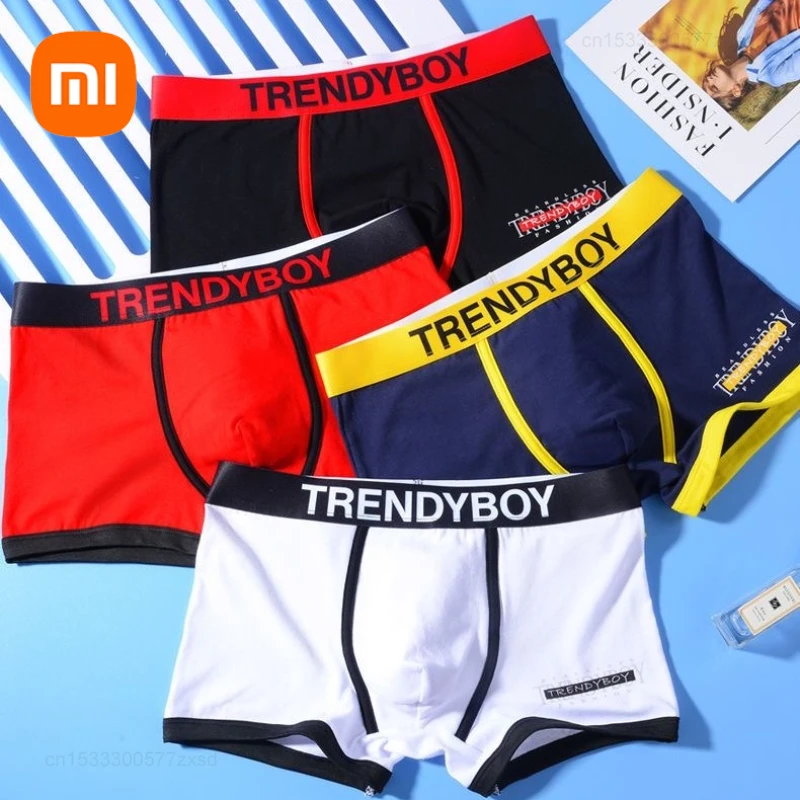 Xiaomi Men's Underwear Panties Fashion Printed Boxer Shorts Male Breathable Comfortable Underpants Men's Elastic Plus Size M-3XL