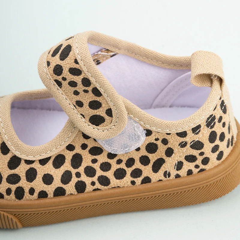 Kids Endearing Style Charming Leopard Print Flat Shoes Children\'s Summer Breathable Casual Sneakers EKF31