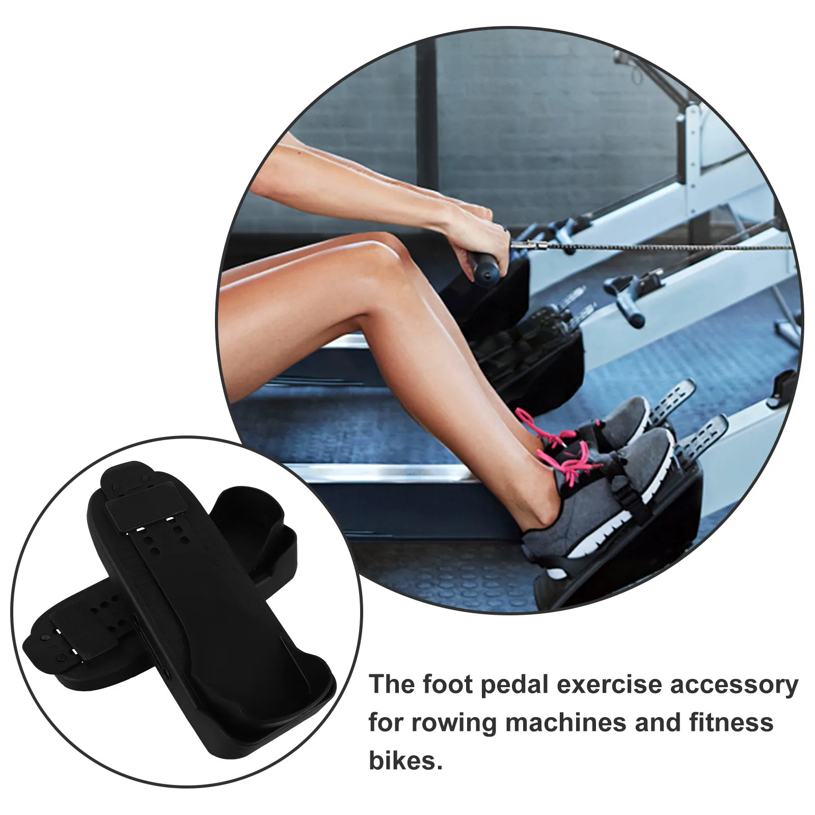 

1 Pair Plastic Foot Pedal For Rowing Machine Anti-Skid Exercise Fitness Indoor Rowing Machine Pedals Replacement Accessory