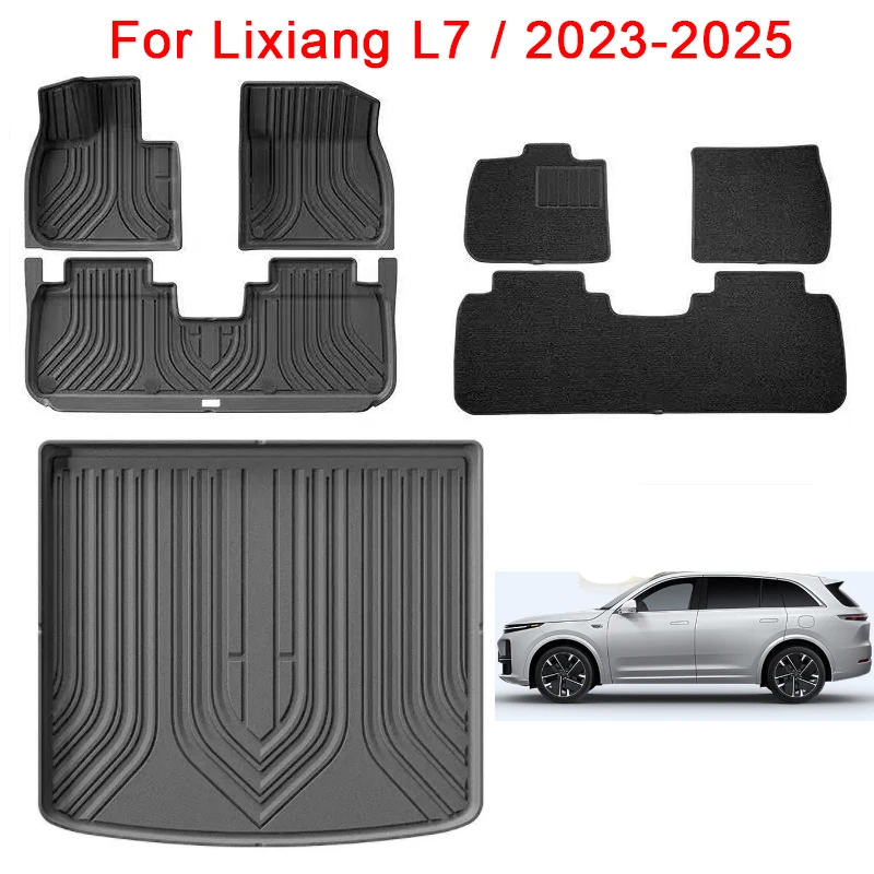 Car Floor Mats for Lixiang L7 Pro Max Ultra 2023 2024 2025 Waterproof Trunk Mats Non-slip Foot Pad TPE Car Carpet Floor Liners