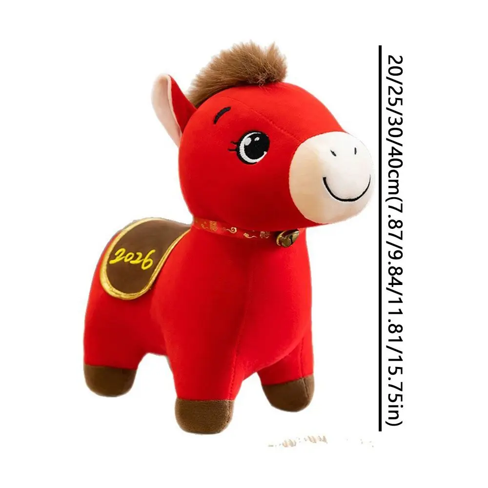 2026 Anno del cavallo Zodiaco Cavallo Figurina Morbido Farcito Lettera Stampa Peluche Cavallo Bambola Realistico Cavallo Decorativo Peluche