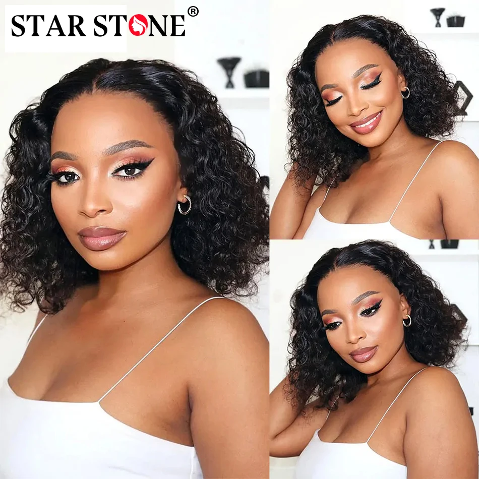 

Wear Go Wig Mongolian Water Wave Short Bob Human Hair Wigs 4x4 HD Lace Glueless Preplucked Human Wigs Ready To Go