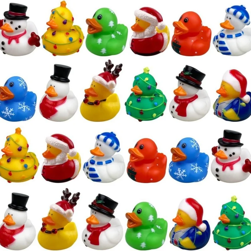14pcs Christmas Rubber Ducks,Accessories Duckies Toys for Kids Christmas Party Favors,Gift Exchange,Christmas Stocking