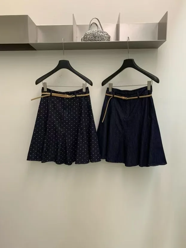 

High Waist A-Line Skirt Women's Polka Dot Versatile Slimming Age-Defying Half Body Skirts Fashionable Retro Design