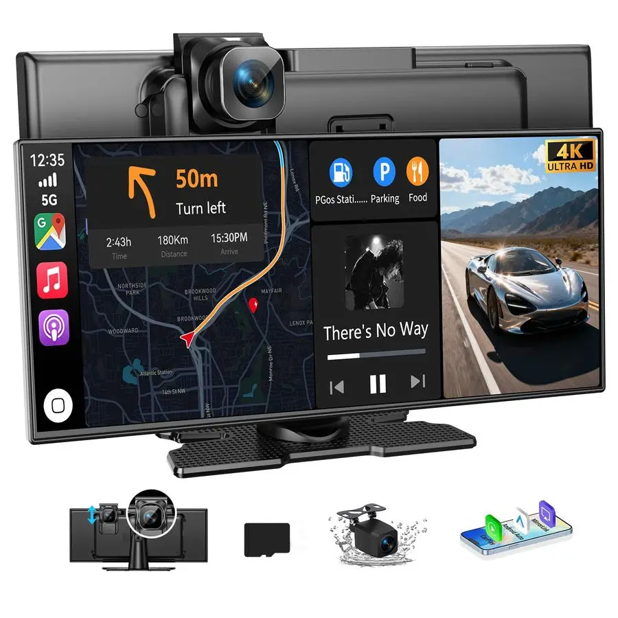 شاشة للسيارة 11.5 أكبر شاشة عالية الدقة لـ Carplay amp Android Auto Car Stereo مع كاميرا احتياطية 4K Dash Cam 1080P، GPS Navigati