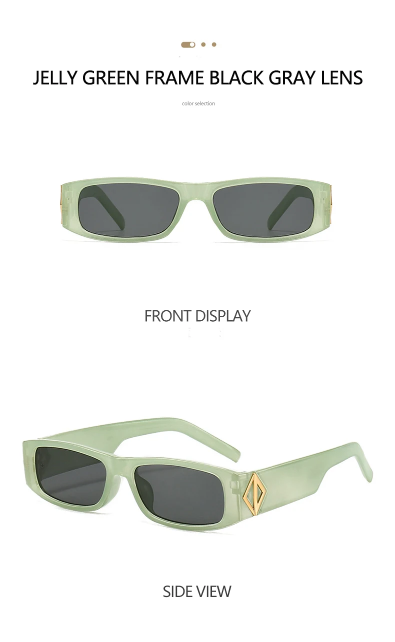 Neue schmale quadratische Sonnenbrille im modischen Stil, PC-Material, goldene Logo-Dekoration, trendiger Streetstyle, Unisex-Sonnenbrille 5378 – Detail 21
