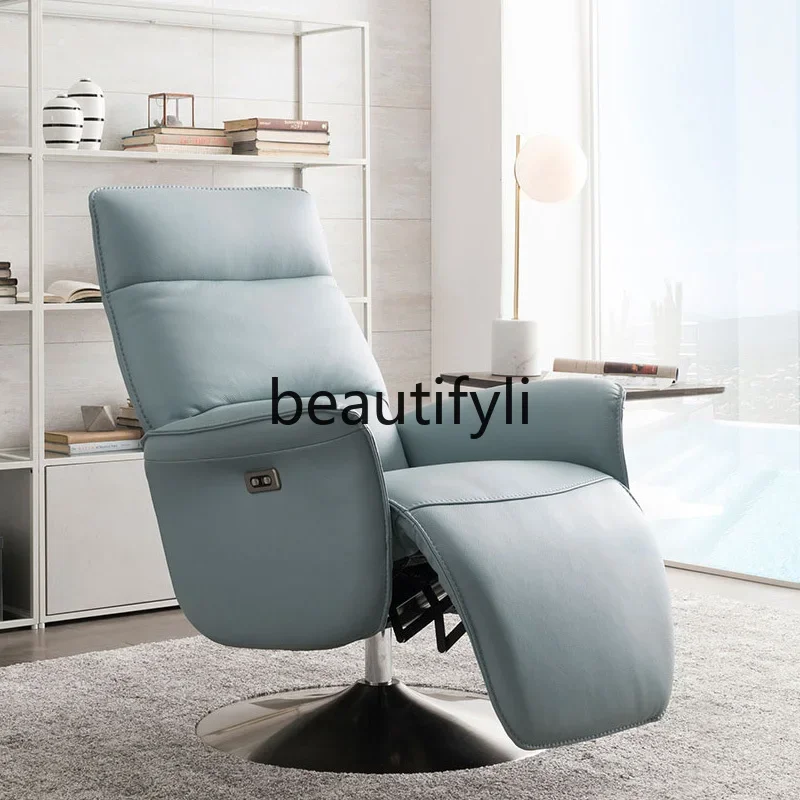 Single electric chair first layer cowhide electric single lazy recliner sofa