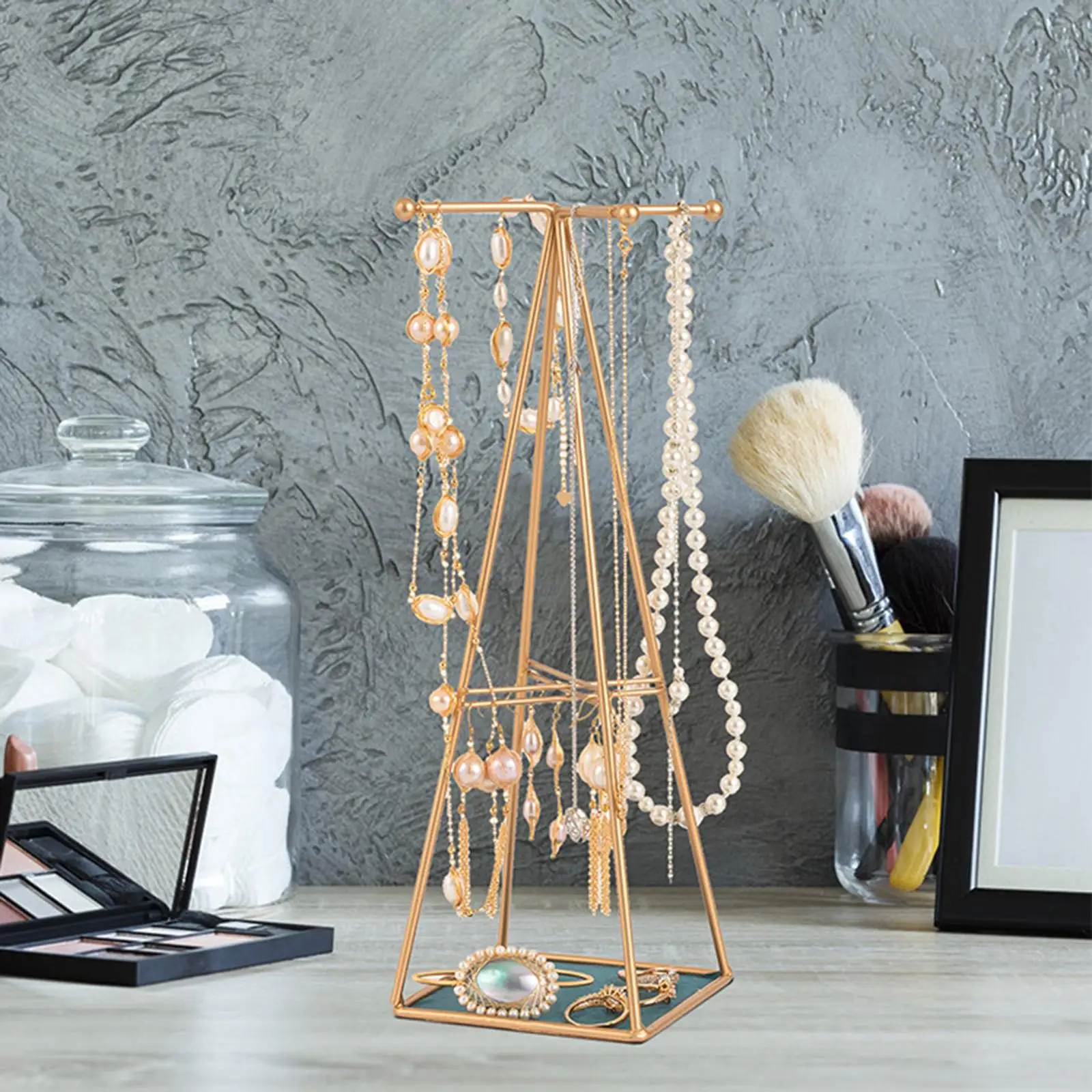 Jewelry Organizer Stand Decoration Golden Hanging Rack for Bracelets