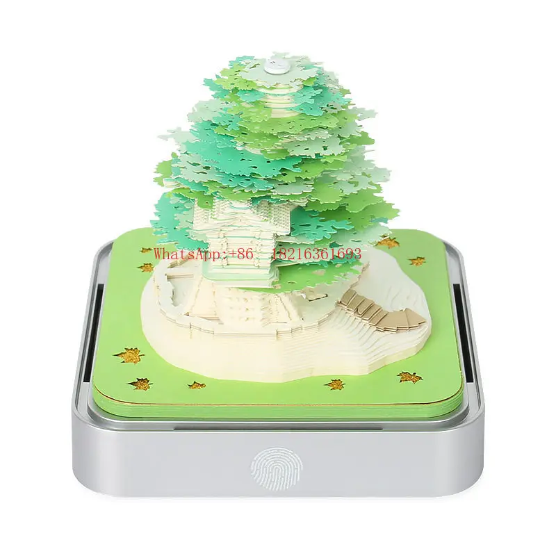 Creative Birthday Gift Tabletop Ornament Paper Carving Model Hand Tear Post-it Note Castle 3D Three-dimensional Sticky Note Book