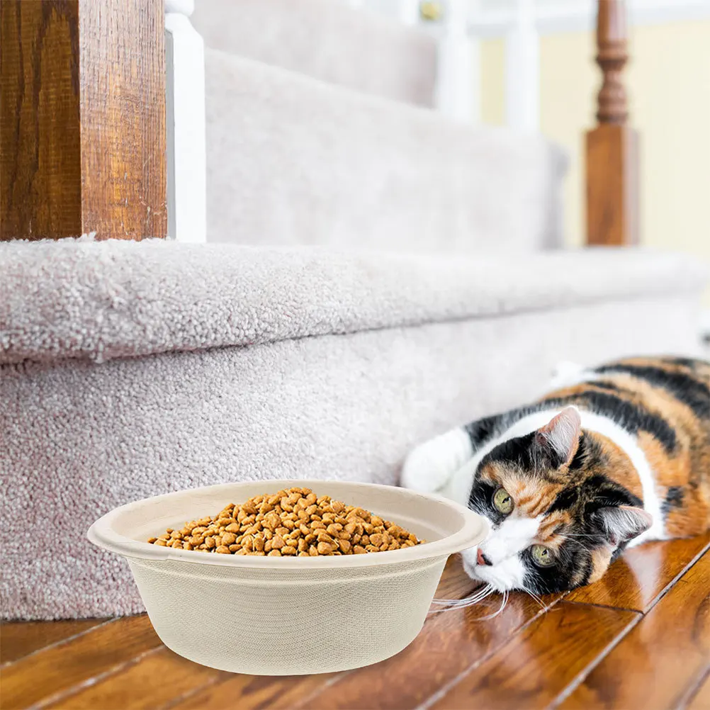 

10Pcs Disposable Pet Cat Bowls Travel Feeding Water Food Tray Containers Lightweight Durable Disposable Pet Food Bowls