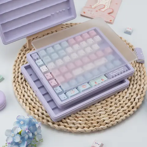 3 Layer Frosted Lid Keycaps Storage Box Keys Storage Bag Case Box for Cherry GMK OEM Profile Mechanical Keyboard Key Caps Cover