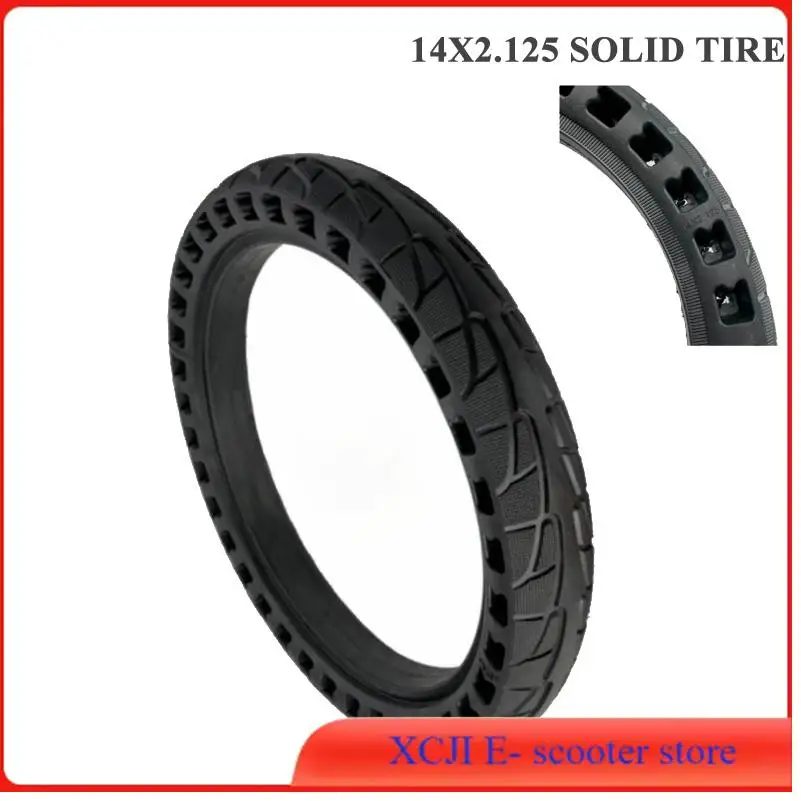 

14-дюймовая цельнолитая шина 14x2.125 для складного велосипеда, непрокалываемая, для замены, для велоспорта