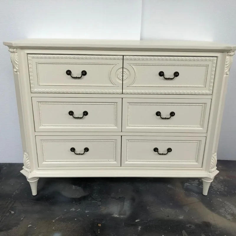 Meike solid wood six-bucket cabinet enters the door and enters the house. Entrance cabinet, dining side cabinet, living room sid