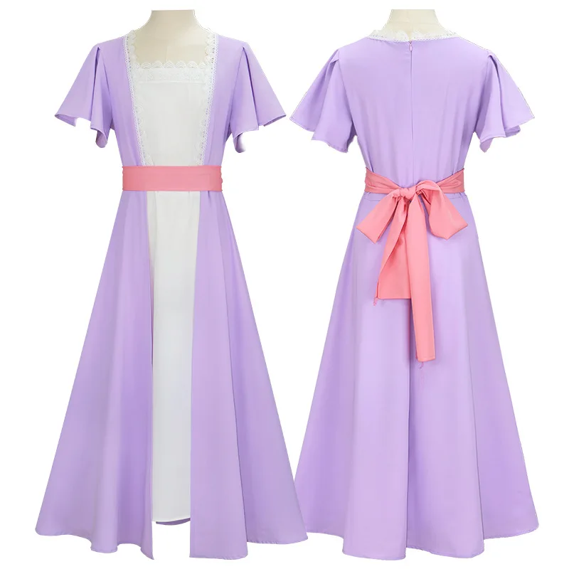 タイタニック-ローズ-ジャック-女性主役ドレス-ライトパープル-シフォンドレス-イブニングティードレス-コスプレ-ステージパフォーマンス衣装セット
