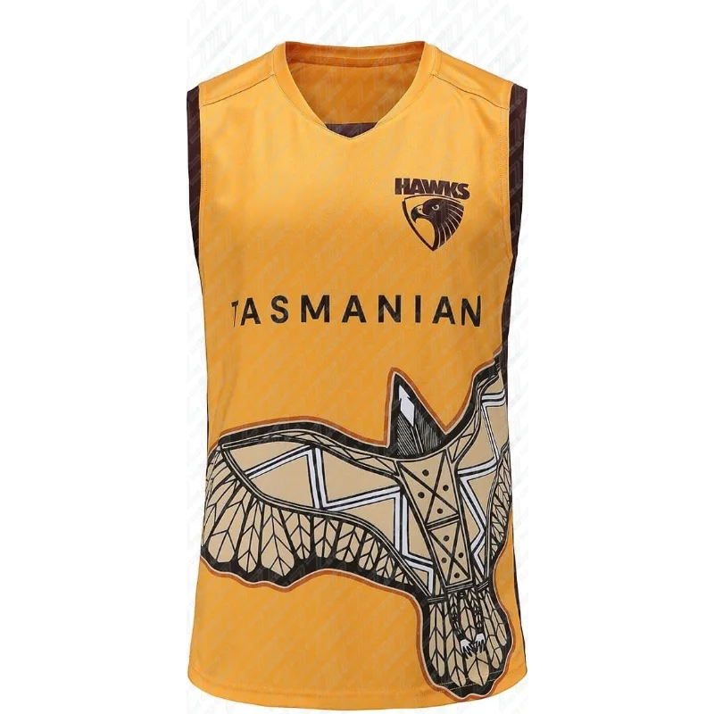 Hawthorne Hawks, Youth Training Vest, Sports and Fitness Vest, Sleeveless Australian Football Jersey, Replica Team Uniform
