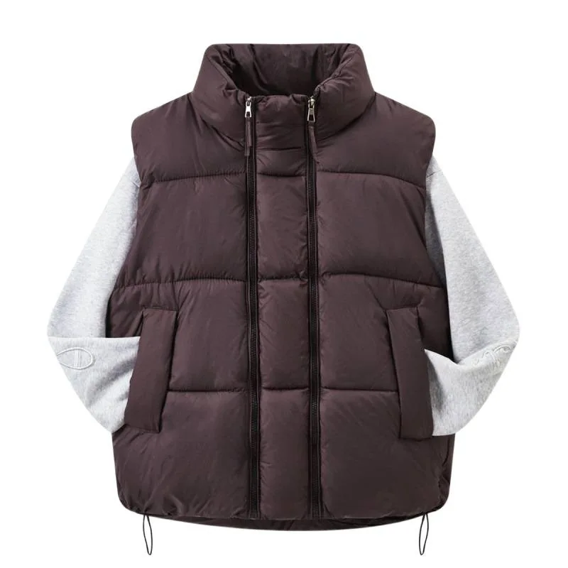 سترة نسائية قصيرة فضفاضة لشتاء 2025 على الطراز الكوري سترة بياقة واقفة ملابس خارجية مريحة تسمح بمرور الهواء ومناسبة للتنقل #5