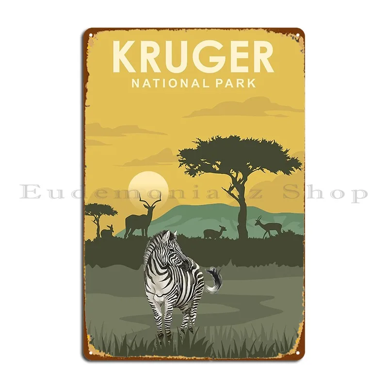 Kruger National Park Travel Poster South Africa Metal Plaque Wall Decor Print Garage Create Club Tin Sign Poster