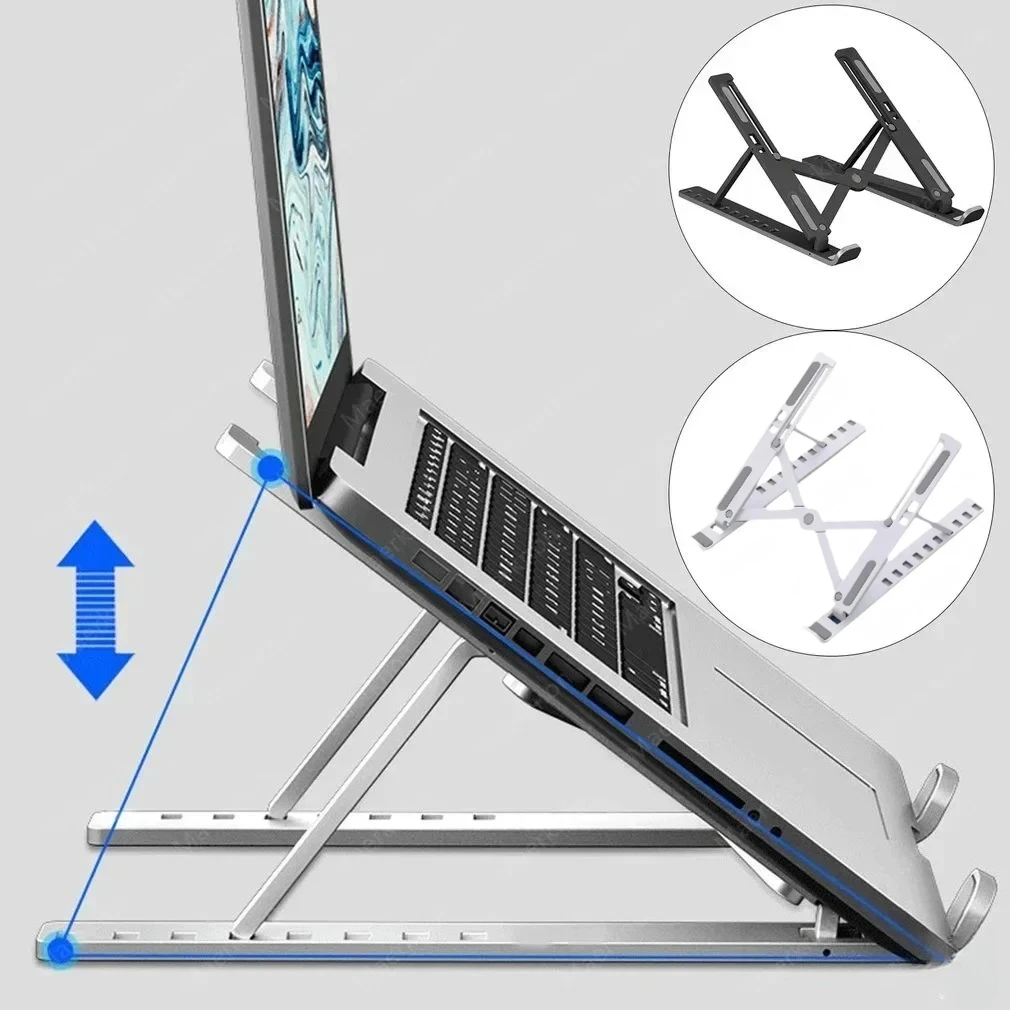1pc ABS Laptop Stand Foldable Portable Adjustable Height Cooling Riser for Tablet Notebook Computer Ergonomic Desktop Holder