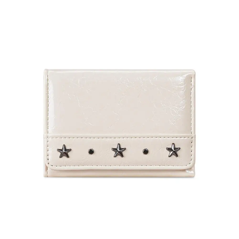 Vintage-Style PU-Geldbörse mit Sternenmuster, dreifach faltbar, ultradünn, kompakte Größe, Münzfach, mehrere Fächer, große Kapazität, Geldbörse für Bargeld, Kartenhalter – Detail 1