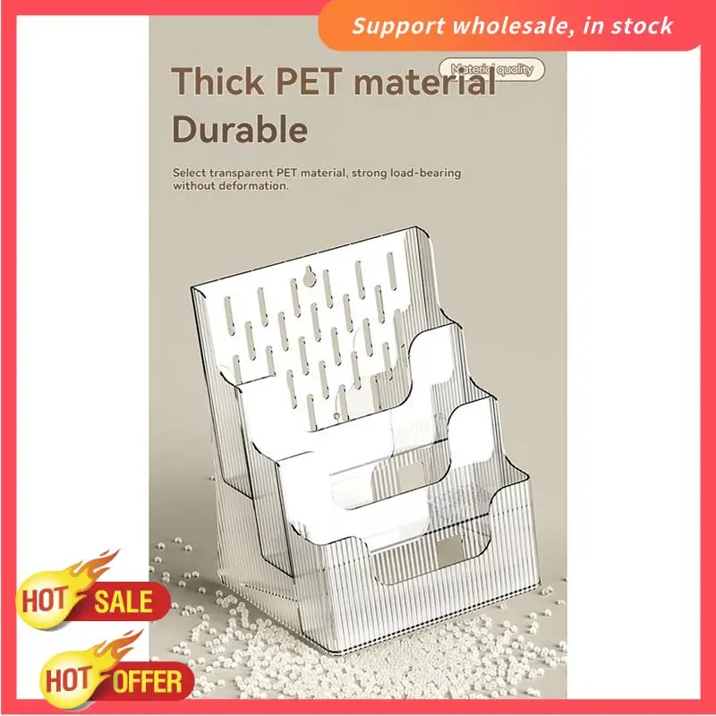 RISE-A4 Aktenanzeige, transparente Aufbewahrungsbox für Büro, A4, einlagiger Desktop-Aktensortierer, Taschenbroschüre und Broschürenhalter