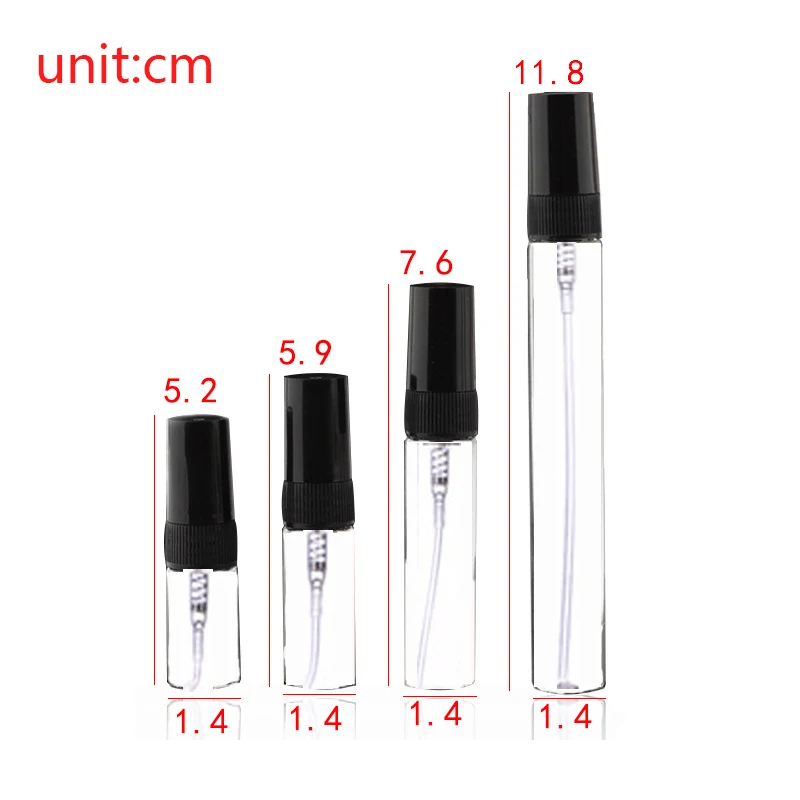 حار 10 قطع زجاجة عطر زجاجية صغيرة محمولة حجم السفر زجاجات رذاذ عطر زجاجية فارغة