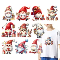 Baby Clothes Christmas Patches DIY Iron-on Transfers Stickers Heat Print By Household Irons Christmas Santa Claus DIY Accessory