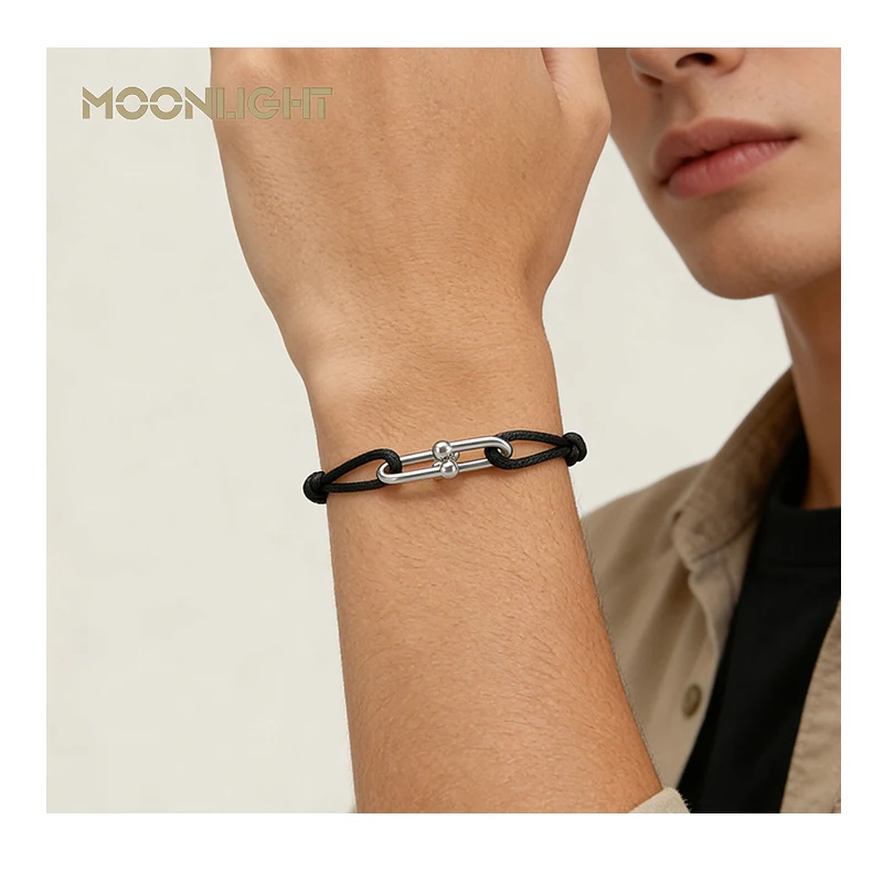 MOONLIGHT Classic Adjustable U-Shape Charm Bracelets for Women High Quality Silk Rope Bracelet Female Jewelry Gifts Wholesale